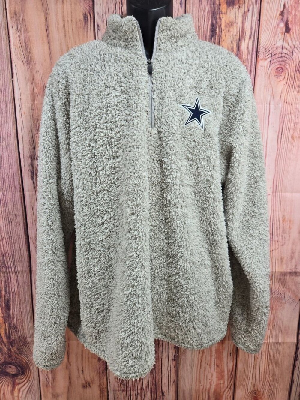 Dallas Cowboys Authentic Sherpa Quarter-Zip Jacket Size XL